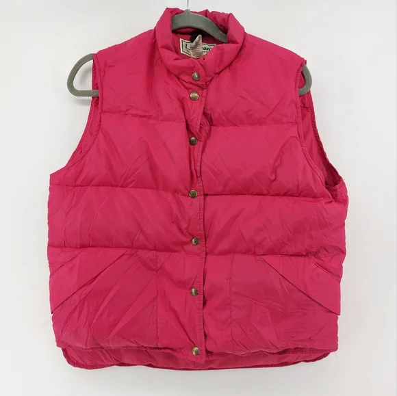 L.L. Bean Pink Goose Down Filled Winter Vest Size Large - Picture 1 of 5